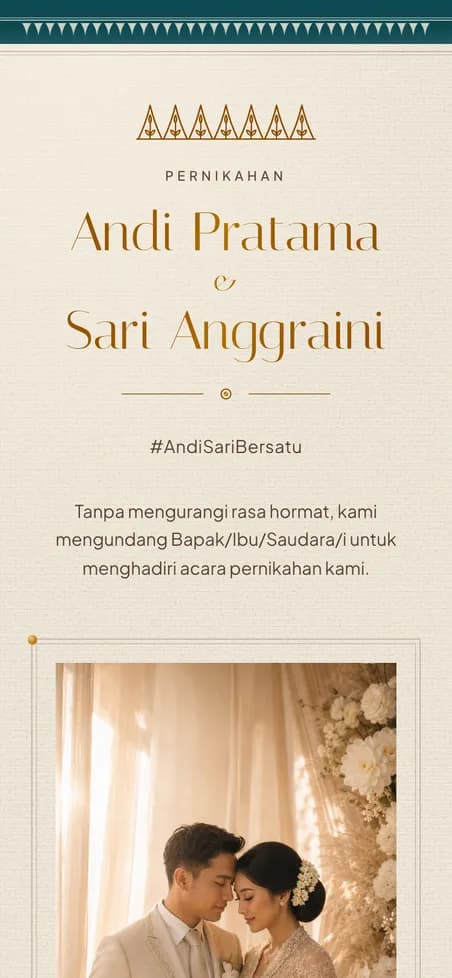 Contoh undangan dengan template Pesona